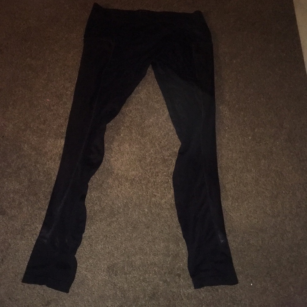 jeggings with leather on the side